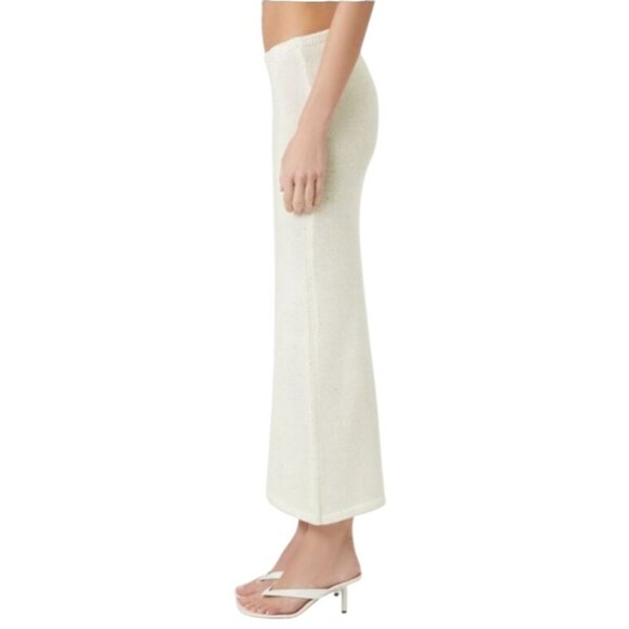NEW Knit Sequin Midi Column Skirt in Ivory Size M Cream‎ Sweater Skirt - Picture 4 of 15